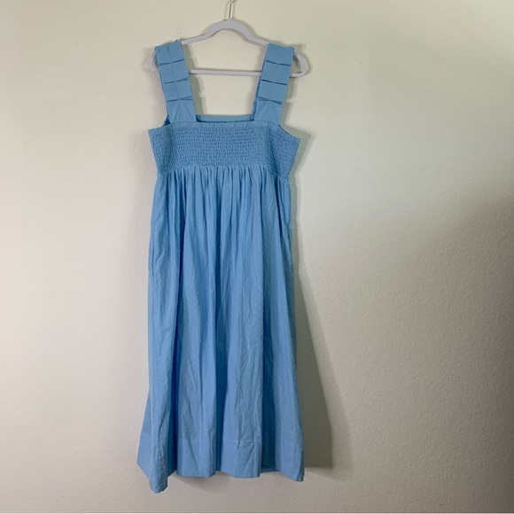 Lake Pajamas Womens Lolly 100% cotton midi dress in Morning Blue L - Picture 10 of 11